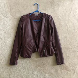 Neiman Marcus Cusp Non Leather Maroon Jacket